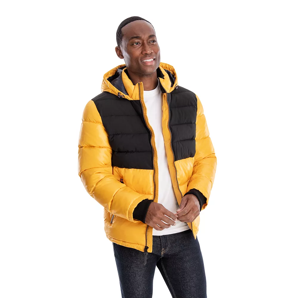 Men's TOWER by London Fog Colorblock Quilted Hooded Puffer Coat 5 Men's TOWER by London Fog Colorblock Quilted Hooded Puffer Coat - Image 3