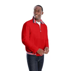 Men's London Fog Striped Bomber Jacket -Cheap Mens Casual Outdoor Clothing Store 5301227 Red