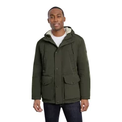 Men's TOWER by London Fog Sherpa-Lined Hooded Parka -Cheap Mens Casual Outdoor Clothing Store 5301228 Olive