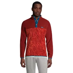 Big & Tall Lands' End Heritage Fleece Snap-Neck Pullover Top -Cheap Mens Casual Outdoor Clothing Store 5340880 Red