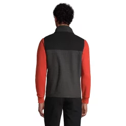 Big & Tall Lands' End Colorblock Grid Fleece Vest -Cheap Mens Casual Outdoor Clothing Store 5340915 ALT