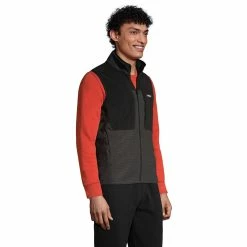 Big & Tall Lands' End Colorblock Grid Fleece Vest -Cheap Mens Casual Outdoor Clothing Store 5340915 ALT2