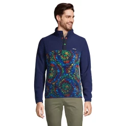 Big & Tall Lands' End Heritage Regular-Fit Colorblock Fleece Snap-Neck Pullover Top 17 Big & Tall Lands' End Heritage Regular-Fit Colorblock Fleece Snap-Neck Pullover Top -Cheap Mens Casual Outdoor Clothing Store 5354164 Navy Burst Tie Dye