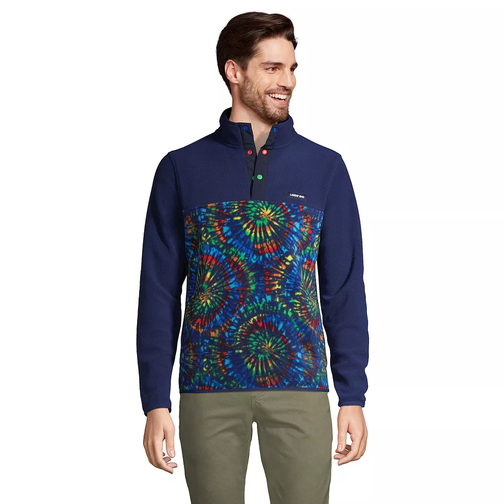 Big & Tall Lands' End Heritage Regular-Fit Colorblock Fleece Snap-Neck Pullover Top 7 Big & Tall Lands' End Heritage Regular-Fit Colorblock Fleece Snap-Neck Pullover Top - Image 5