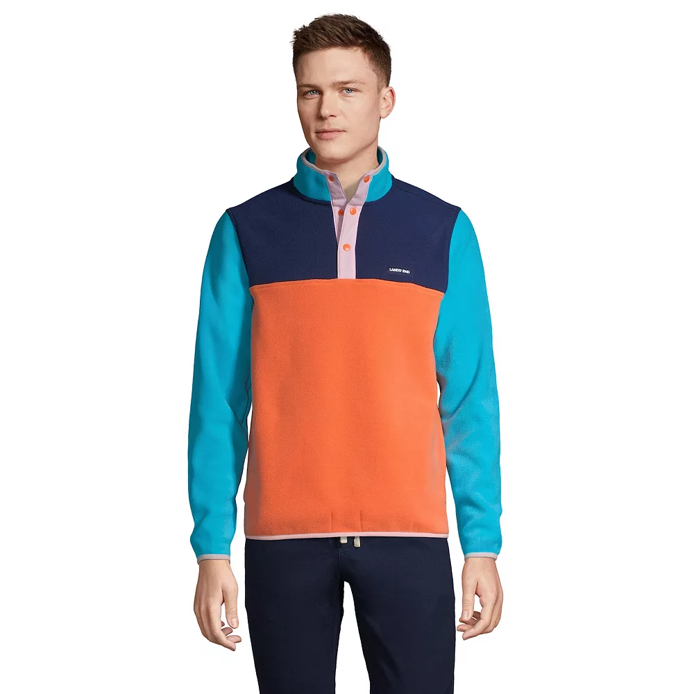 Big & Tall Lands' End Heritage Regular-Fit Colorblock Fleece Snap-Neck Pullover Top 8 Big & Tall Lands' End Heritage Regular-Fit Colorblock Fleece Snap-Neck Pullover Top - Image 6