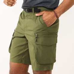 Men's Sonoma Goods For Life® Belted Outdoor Cargo Shorts -Cheap Mens Casual Outdoor Clothing Store 5464705 Olive