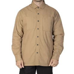 Men's Sonoma Goods For Life® Fleece-Lined Canvas Shirt Jacket -Cheap Mens Casual Outdoor Clothing Store 5470844 Khaki