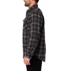 Men's Smith's Workwear Regular-Fit Plaid Two-Pocket Flannel Button-Down Shirt -Cheap Mens Casual Outdoor Clothing Store 5496892 ALT3