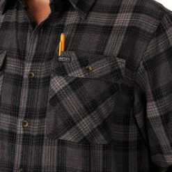 Men's Smith's Workwear Regular-Fit Plaid Two-Pocket Flannel Button-Down Shirt -Cheap Mens Casual Outdoor Clothing Store 5496892 ALT4