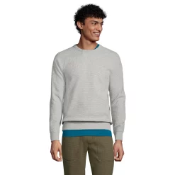 Men's Lands' End Waffle Sweatshirt -Cheap Mens Casual Outdoor Clothing Store 5500236 Gray Heather