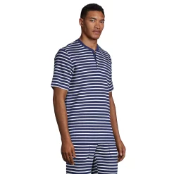 Men's Lands' End Waffle Pajama Sleep Henley -Cheap Mens Casual Outdoor Clothing Store 5500524 ALT2