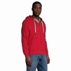 Big & Tall Lands' End Serious Sweats Flannel-Lined Full-Zip Hoodie -Cheap Mens Casual Outdoor Clothing Store 5510868 ALT2