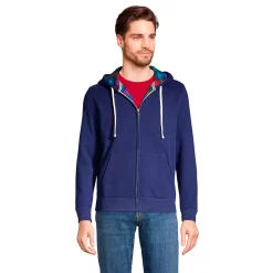 Big & Tall Lands' End Serious Sweats Flannel-Lined Full-Zip Hoodie