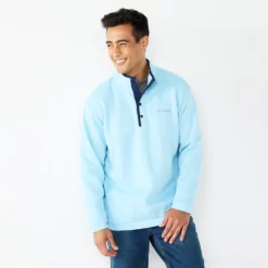 Men's Columbia Hart Mountain™ Half Snap Shirt -Cheap Mens Casual Outdoor Clothing Store 5549594 Sky Blue