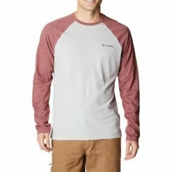 Men's Columbia Thistletown Hills™ Raglan Tee -Cheap Mens Casual Outdoor Clothing Store 5550649 Red Jasper Heather