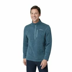 Men's Eddie Bauer Radiator Quarter Zip Pullover -Cheap Mens Casual Outdoor Clothing Store 5568115 Chambray