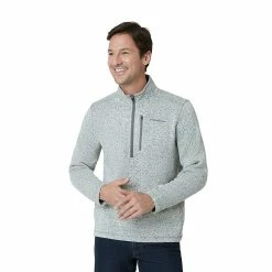 Men's Eddie Bauer Radiator Quarter Zip Pullover -Cheap Mens Casual Outdoor Clothing Store 5568115 Light Grey