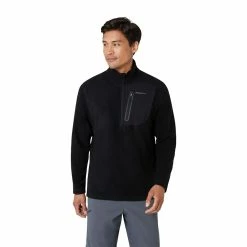 Men's Eddie Bauer Cloud Quarter Zip Pullover -Cheap Mens Casual Outdoor Clothing Store 5568117 Black