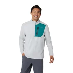 Men's Eddie Bauer Cloud Quarter Zip Pullover -Cheap Mens Casual Outdoor Clothing Store 5568117 Cement