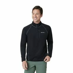 Men's Eddie Bauer Atlas Grid Quarter Zip Pullover 14 Men's Eddie Bauer Atlas Grid Quarter Zip Pullover -Cheap Mens Casual Outdoor Clothing Store 5568119 Black