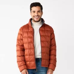Men's ZeroXposur Luke Box Quilted Puffer Jacket -Cheap Mens Casual Outdoor Clothing Store 5570834 Rust