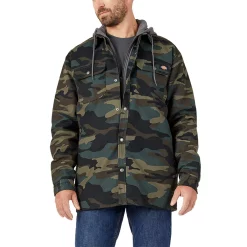 Men's Dickies Hydroshield Fleece Hooded Duck Shirt Jacket