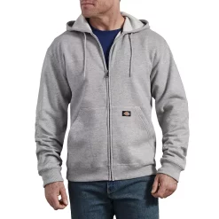 Men's Dickies Fleece Zip-Front Hoodie -Cheap Mens Casual Outdoor Clothing Store 5580235 Heather Gray