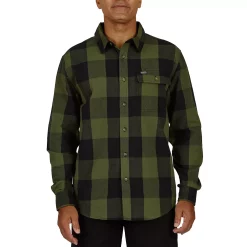 Men's Smith's Workwear Relaxed-Fit Buffalo Plaid Flannel Button-Down Shirt -Cheap Mens Casual Outdoor Clothing Store 5581511 New Olive Black