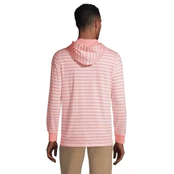 Men's Lands' End Striped Supima Hooded Pullover -Cheap Mens Casual Outdoor Clothing Store 5582121 ALT