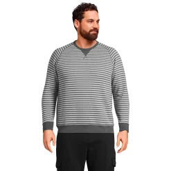 Big & Tall Lands' End Serious Sweats Striped French Terry Crewneck Sweatshirt 6 Big & Tall Lands' End Serious Sweats Striped French Terry Crewneck Sweatshirt -Cheap Mens Casual Outdoor Clothing Store 5582669 Charcoal Gray Stripe