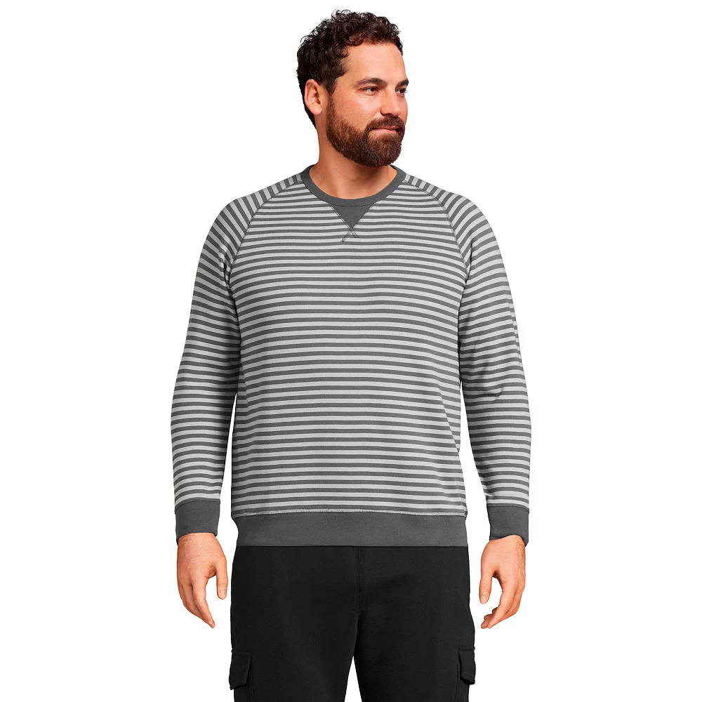 Big & Tall Lands' End Serious Sweats Striped French Terry Crewneck Sweatshirt 4 Big & Tall Lands' End Serious Sweats Striped French Terry Crewneck Sweatshirt - Image 2