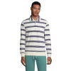 Big & Tall Lands' End Serious Sweats Striped French Terry Quarter-Zip Polo