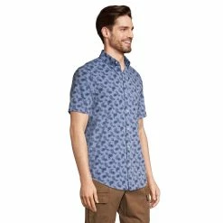 Big & Tall Lands' End Traditional-Fit Chambray Button-Down Shirt -Cheap Mens Casual Outdoor Clothing Store 5584350 ALT2