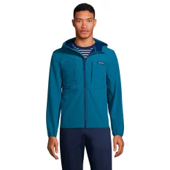 Men's Lands' End Softshell Hooded Jacket -Cheap Mens Casual Outdoor Clothing Store 5585265 Evening Blue