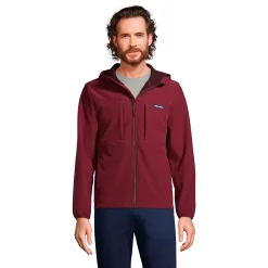 Men's Lands' End Softshell Hooded Jacket -Cheap Mens Casual Outdoor Clothing Store 5585265 Rich Burgundy