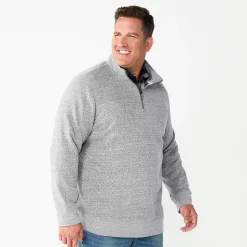 Big & Tall Sonoma Goods For Life® Quarter-Zip Fleece -Cheap Mens Casual Outdoor Clothing Store 5591255 Gray