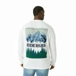 Big & Tall Eddie Bauer Graphic Tee -Cheap Mens Casual Outdoor Clothing Store 5598637 White