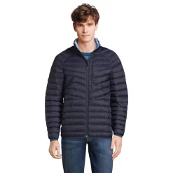 Men's Lands' End Packable Puffer Jacket -Cheap Mens Casual Outdoor Clothing Store 5619802 Radiant Navy
