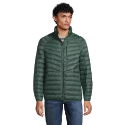 Men's Lands' End Packable Puffer Jacket -Cheap Mens Casual Outdoor Clothing Store 5619802 Woodland Green