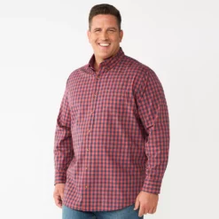 Big & Tall Sonoma Goods For Life® Perfect Length Button-Down Shirt 18 Big & Tall Sonoma Goods For Life® Perfect Length Button-Down Shirt -Cheap Mens Casual Outdoor Clothing Store 5640498 Red Blue Check