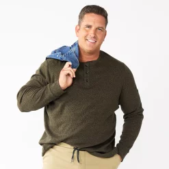 Big & Tall Apt. 9® Core Henley Top -Cheap Mens Casual Outdoor Clothing Store 5644149 Coffee