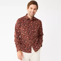 Men's Apt. 9® Slim Untucked-Fit Athleisure Tech Shirt -Cheap Mens Casual Outdoor Clothing Store 5660050 Abstract Floral