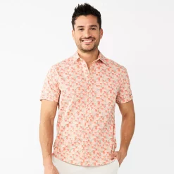 Men's Apt. 9® Standard-Fit Button-Down Tech Shirt -Cheap Mens Casual Outdoor Clothing Store 5666588 Pink Icing