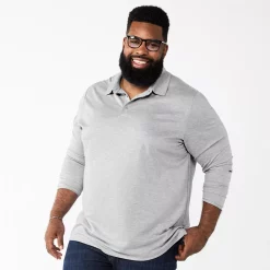 Big & Tall Apt. 9® Interlock Polo -Cheap Mens Casual Outdoor Clothing Store 5667047 Gray