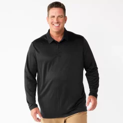 Big & Tall Apt. 9® Interlock Polo -Cheap Mens Casual Outdoor Clothing Store 5667047 Mineral Black