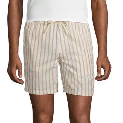 Men's Lands' End Linen Cotton 7" Deck Shorts 11 Men's Lands' End Linen Cotton 7" Deck Shorts -Cheap Mens Casual Outdoor Clothing Store 5672952 Ivory Camel Stripe