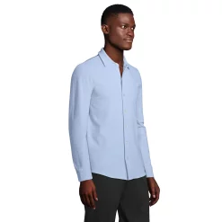 Men's Lands' End Textured Button-Down Shirt -Cheap Mens Casual Outdoor Clothing Store 5684538 ALT2