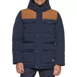 Men's Levi's® Four Pocket Hooded Parka 18 Men's Levi's® Four Pocket Hooded Parka -Cheap Mens Casual Outdoor Clothing Store 5697512 Navy Worker Brown