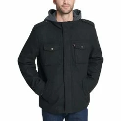 Men's Levi's Wool-Blend Hooded Military Jacket -Cheap Mens Casual Outdoor Clothing Store 5697516 ALT2