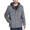 Men's Levi's Wool-Blend Hooded Military Jacket -Cheap Mens Casual Outdoor Clothing Store 5697516 Lt Grey
